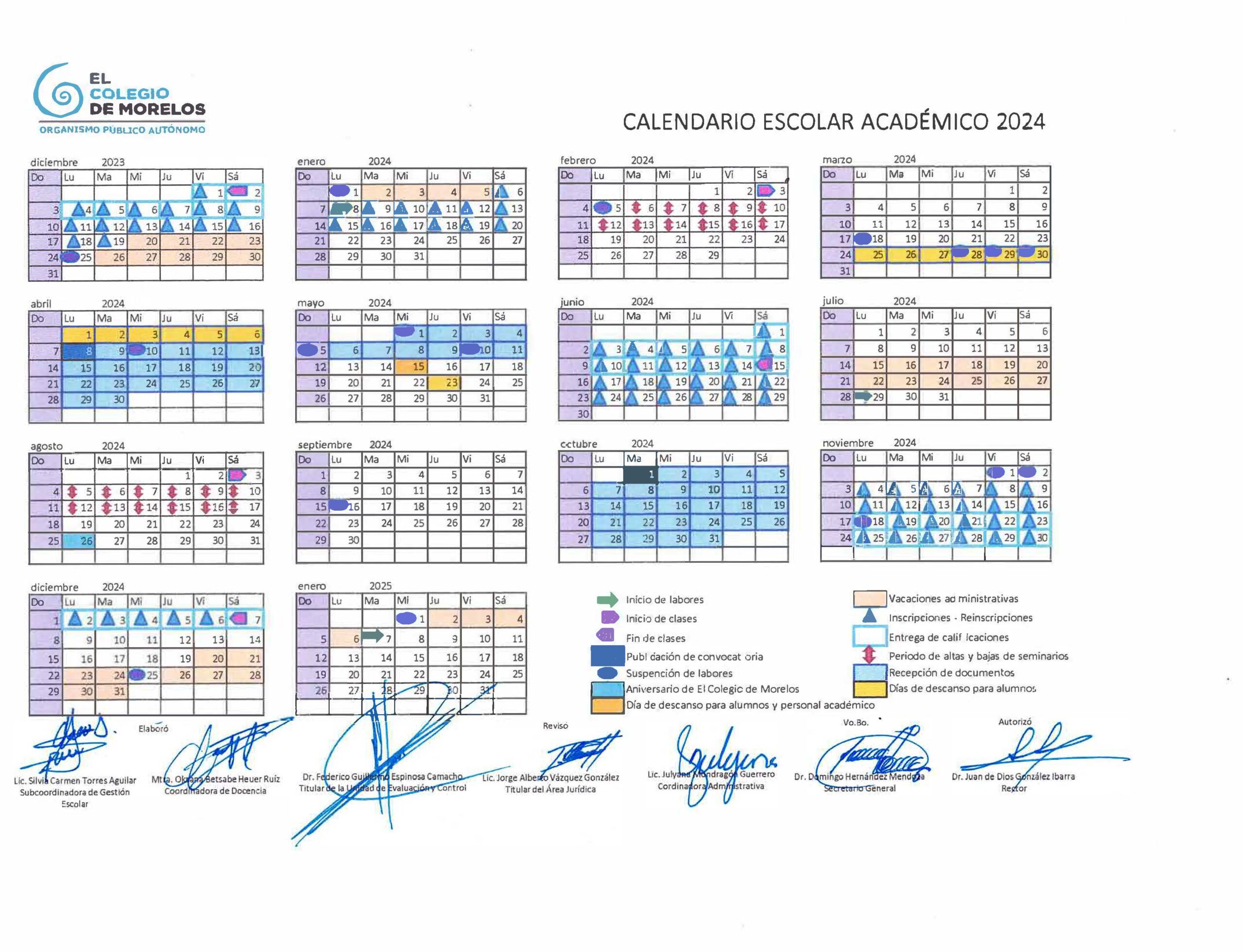 Calendario académico escolar 2024